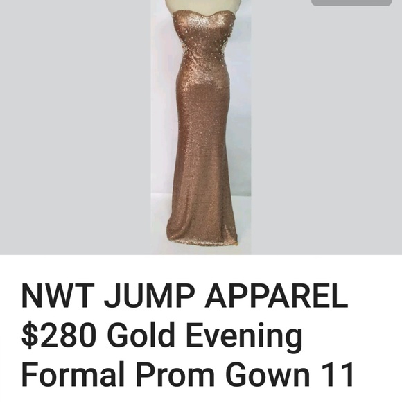 Jump Apparel, Size 11/12 Formal Gold Dress! - Picture 6 of 6